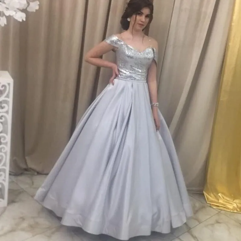 

Серебристые вечерние платья с открытыми плечами ANGELSBRIDEP, официальное платье с блестками, атласный корсет до пола с оборками, Женский корсет