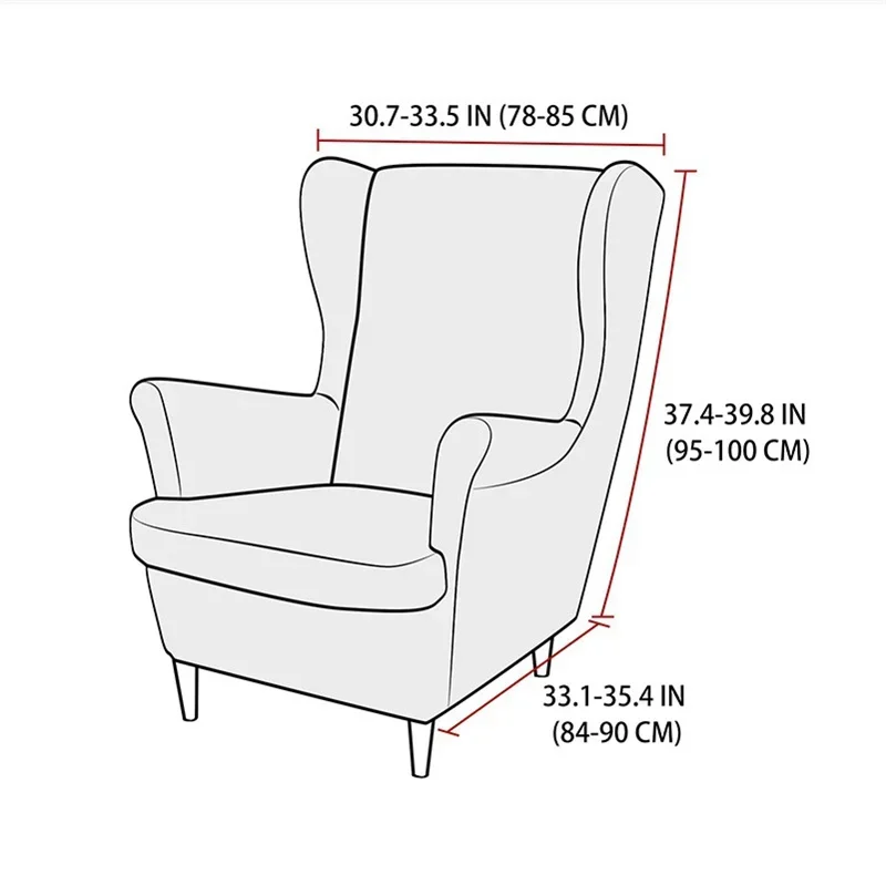 Spandex Schräg arm Flügel lehne Stuhl bezüge elastische Flügel Sessel Schon  bezüge abnehmbare Sofa Schon bezug mit Sitzkissen bezügen - AliExpress
