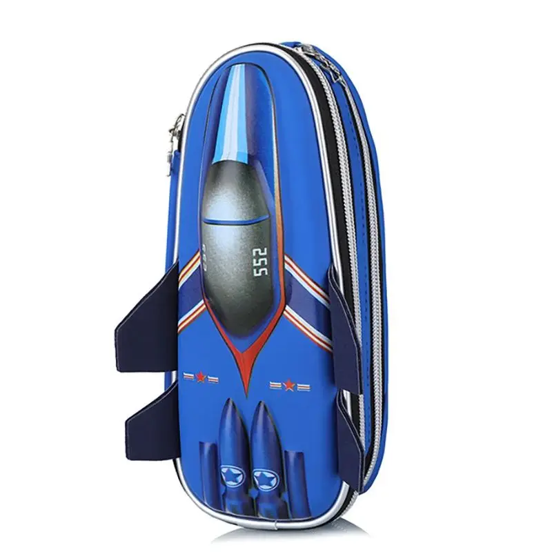 

3D Pencil case Aircraft Pencil Storage Bag Large Capacity Net Bag Pen Box With Zipper 3 colors for Students Stationery Supplies