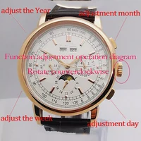 Boîtier de montre pour homme de 42 mm + cadran de montre + aiguilles de montre + mouvement automatique ST1655 6