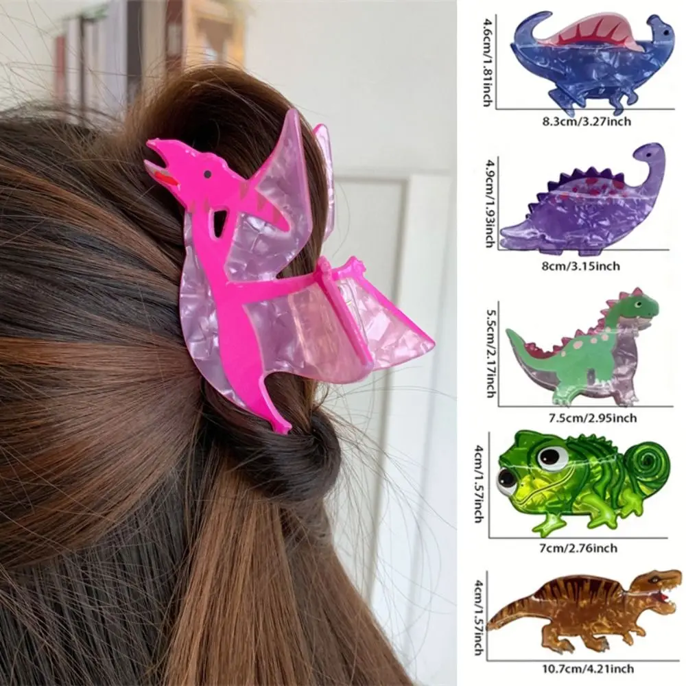 Acrylic Dinosaur Hair Clips for Women and Girls