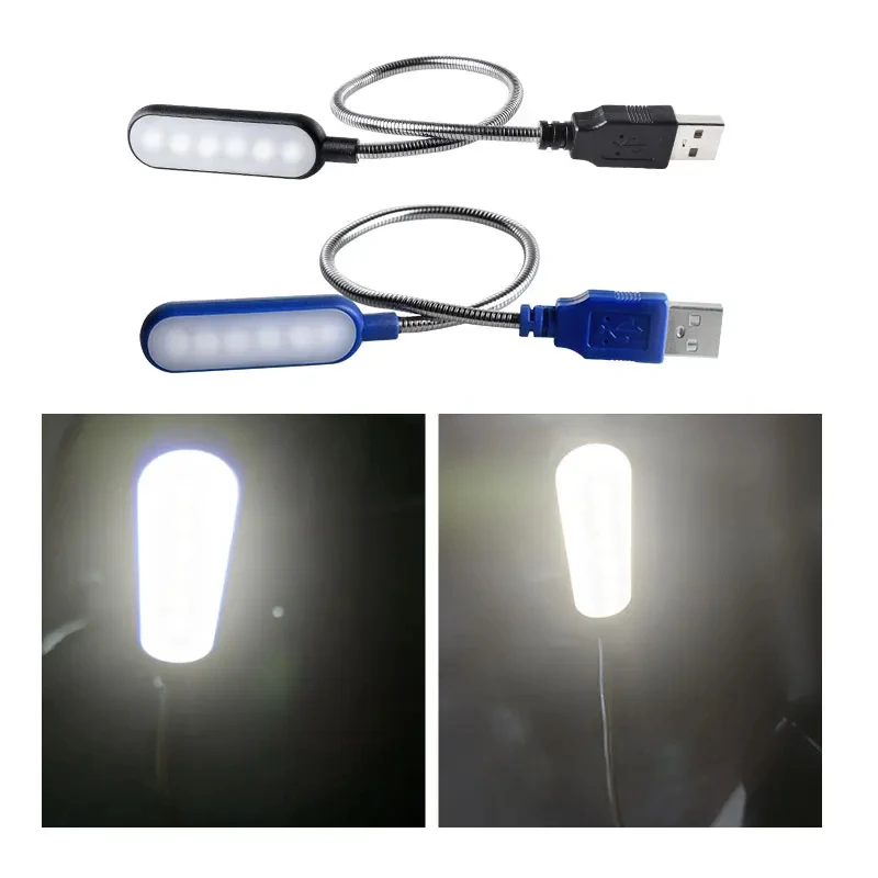 Two Colors Mini Portable USB LED Book Light Flexible Reading Table Lamp 6pcs Leds USB Lamp for Laptop Notebook PC Computer led light book light mini led light