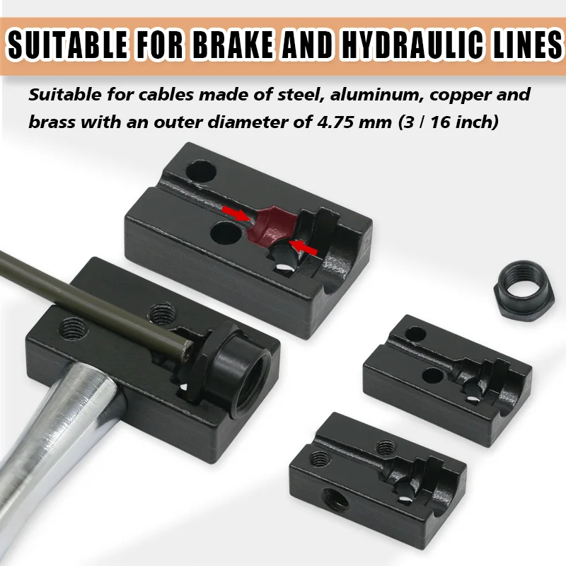 Brake Line Double Flaring Tool Kit 3/16" Detachable Hand Held Tube Flare Tool Set for Car Repair 4.75mm