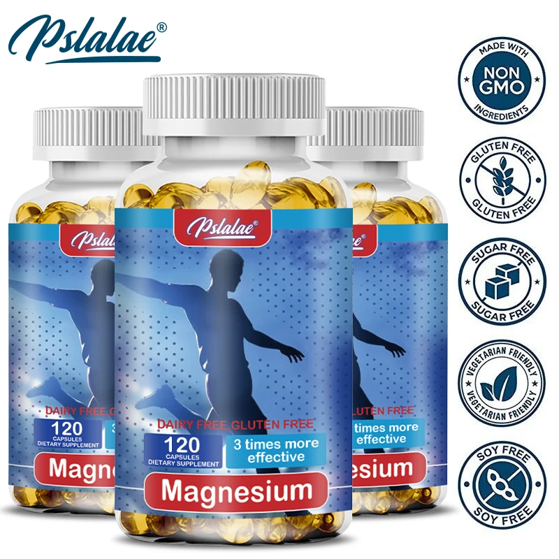 

Highly Absorbable Magnesium To Relieve Leg Cramps, Muscle Tension, Supports Muscle Function with Vitamins B6, D, E