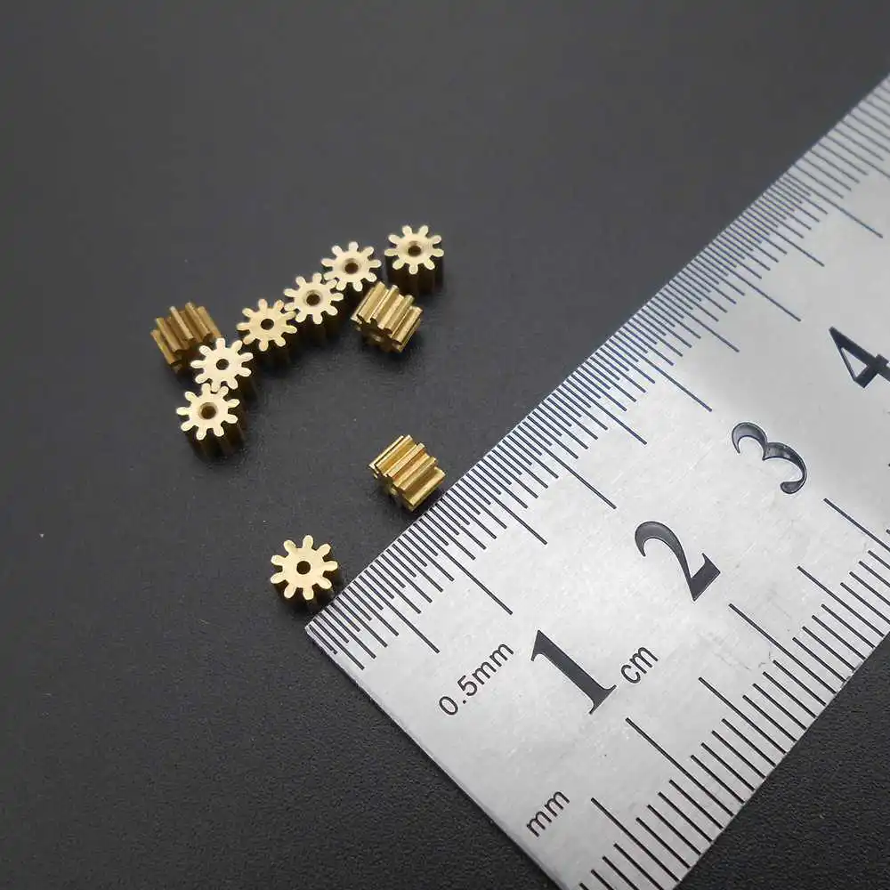 10Pcs/Lot 0.4M 9 Teeth 91A Brass Spur Pinion Gear 0.4 Modulus Bore Aperture 1MM 0.97MM 1A 9T 1A Model Dia.4.4MM X Height 3MM New