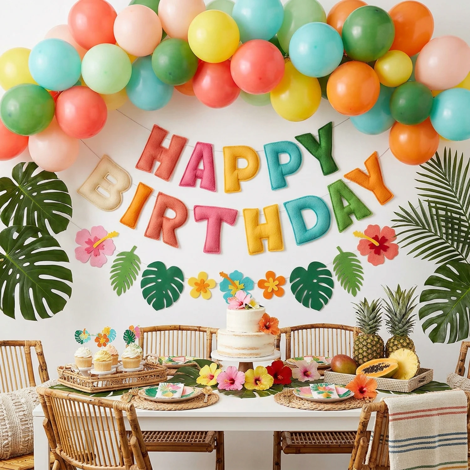 Tropical Felt Banner Garland 5