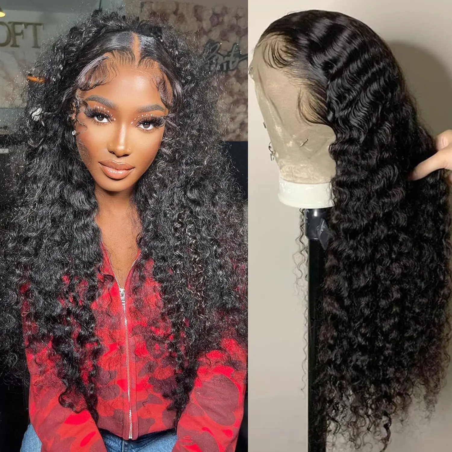 

360 Full Lace Human Hair Wig Pre Plucked 13x4 Deep Wave Frontal Wigs For Black Women 13x6 Hd Curly Water Wave Lace Front Wig
