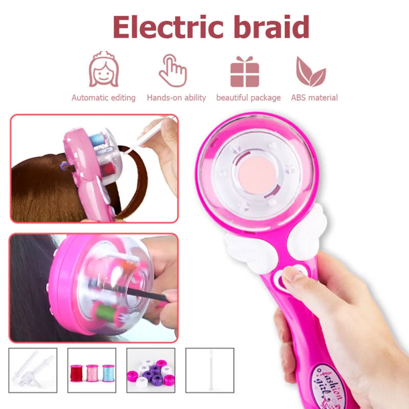 Girls Electric Automatic Hair Braid DIY Stylish Braiding Hairstyle Tool Twist Braider Machine Weave Roller Pretend Kids Toys 4 Girls Electric Automatic Hair Braid DIY Stylish Braiding Hairstyle Tool Twist Braider Machine Weave Roller Pretend Kids Toys 4