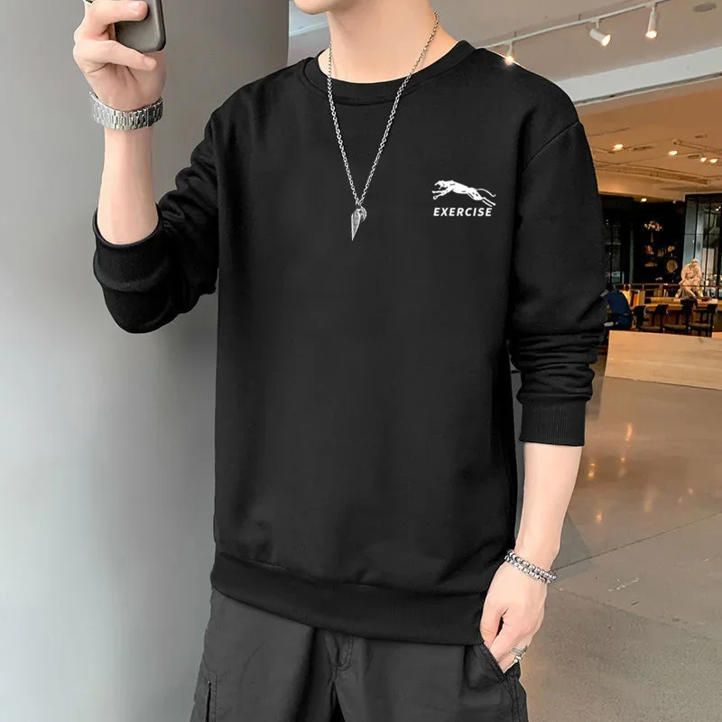 thumbnail image 1 of Sudadera unisex de cuello redondo para parejas, camiseta fina de manga larga para negocios para hombres y mujeres, ropa de calle informal para otoño/invierno, 1 of 5