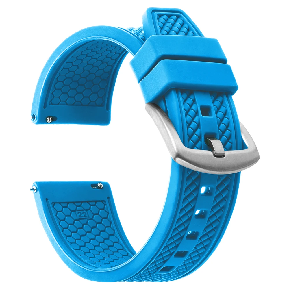 Sporty Waterproof Silicone Watch Strap - 20mm/22mm