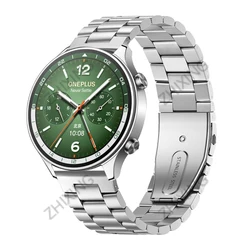 Sleek Stainless Steel Business Wristband - 22mm Watch Strap Bracelet for OnePlus Watch 3 (SILVER)