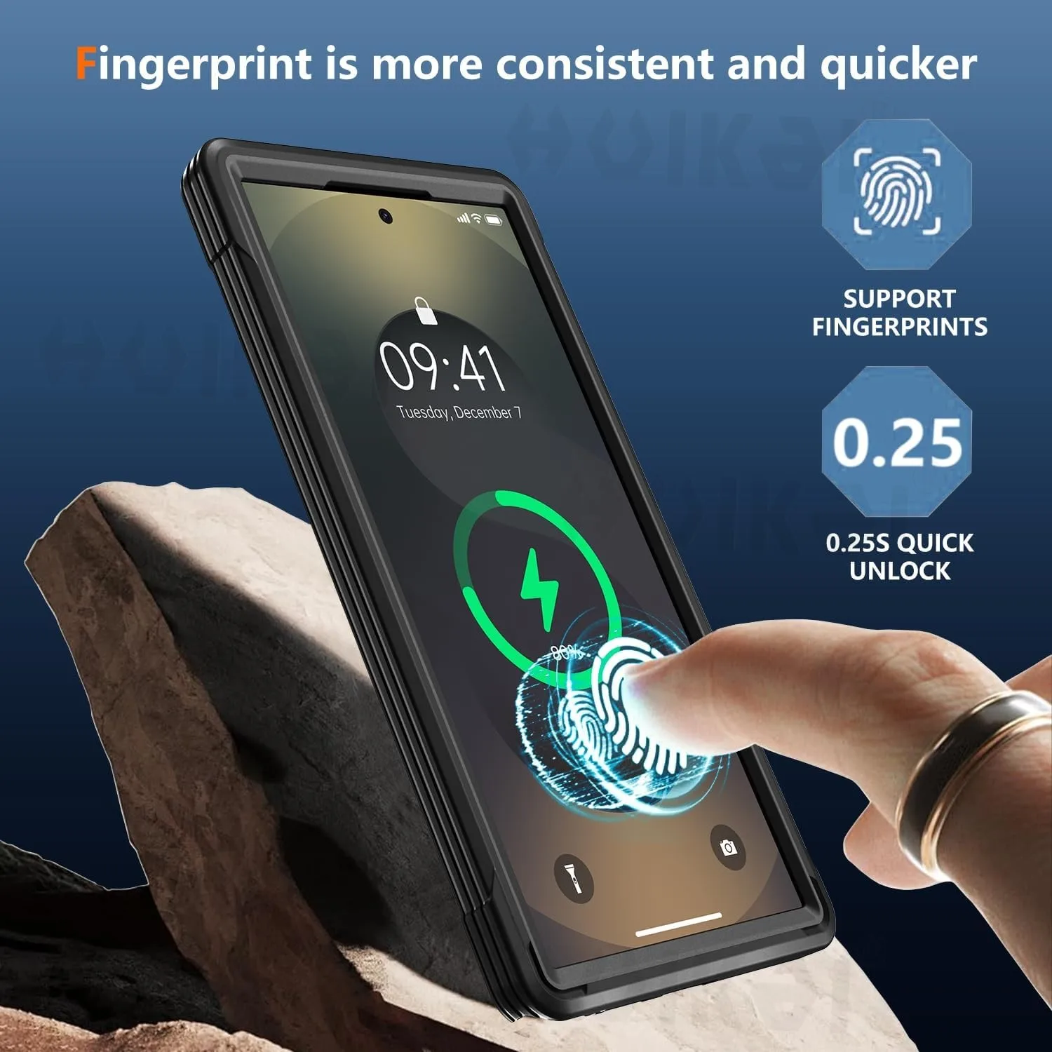 Magnetic Military-Grade Rugged Clear Phone Case with Screen Protector