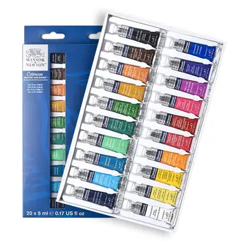 Set di colori Winsor & Newton 10/20 colori Tubi da 5 ml Alta trasparenza Resistenza alla luce Cotman Acquerello Pigmentset mini acquerello 1