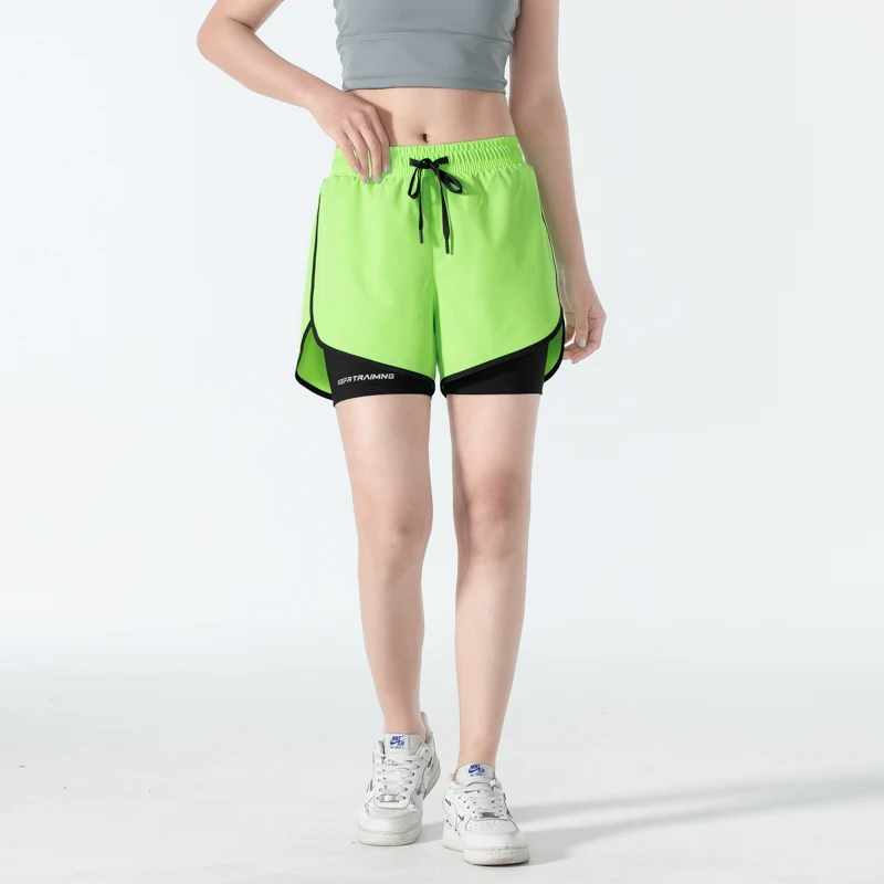 Pantalones cortos 2 en 1 para correr para mujer, Shorts transpirables de secado rápido, entrenamiento activo, ejercicio, trotar, ciclismo, holgados, Verano - Imagen 6
