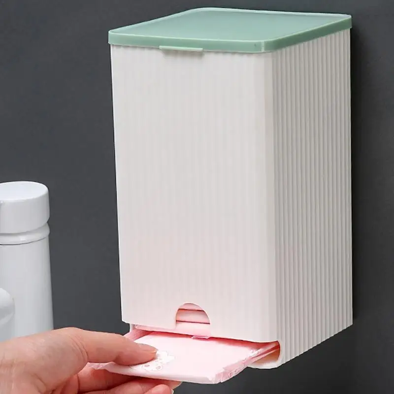 Paper Towel Dispenser Bathroom Paper Towel Holder Multifunctional Sanitary Napkin Storage Box Restroom Cotton Swab Organizer 4
