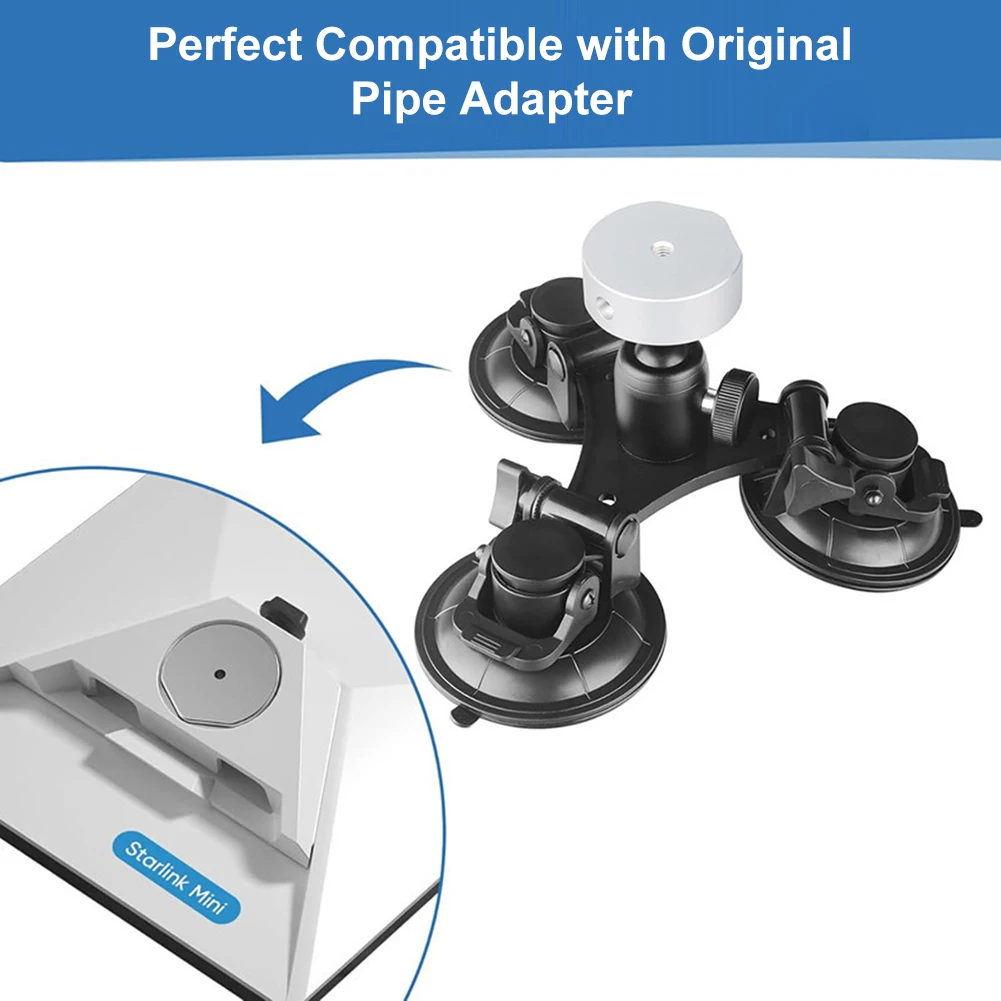 스타링크 미니 석션컵 마운트 내마모성 조절 가능 안테나 홀더 자동차 창문 및 선루프용 회전식 마운팅 브래킷