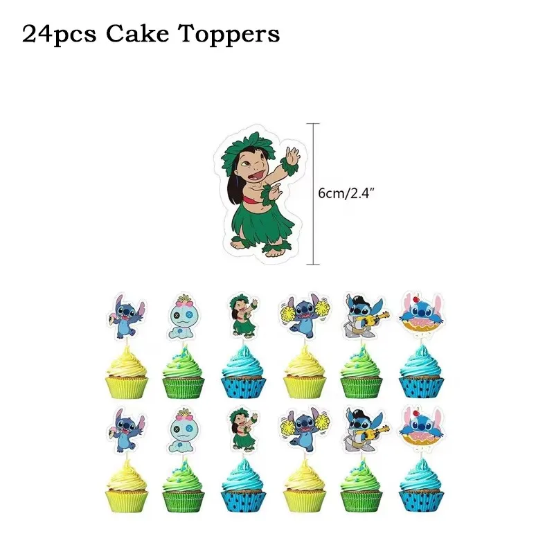 Lilo & Stitch Taart Toppers - Set van 1/25 stuks