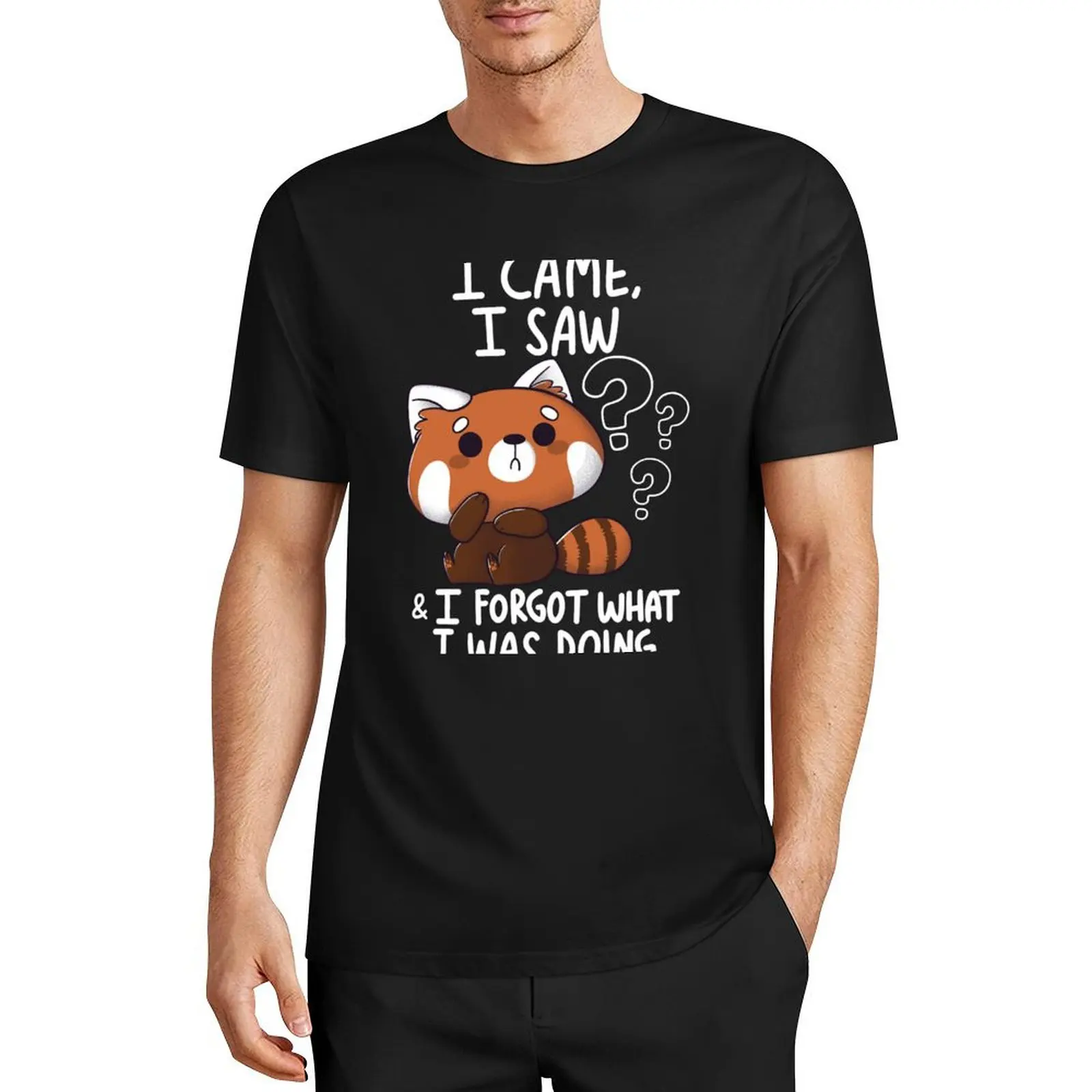 

Forgetful Red Panda T-Shirt oversizeds Short sleeve tee clothes for men