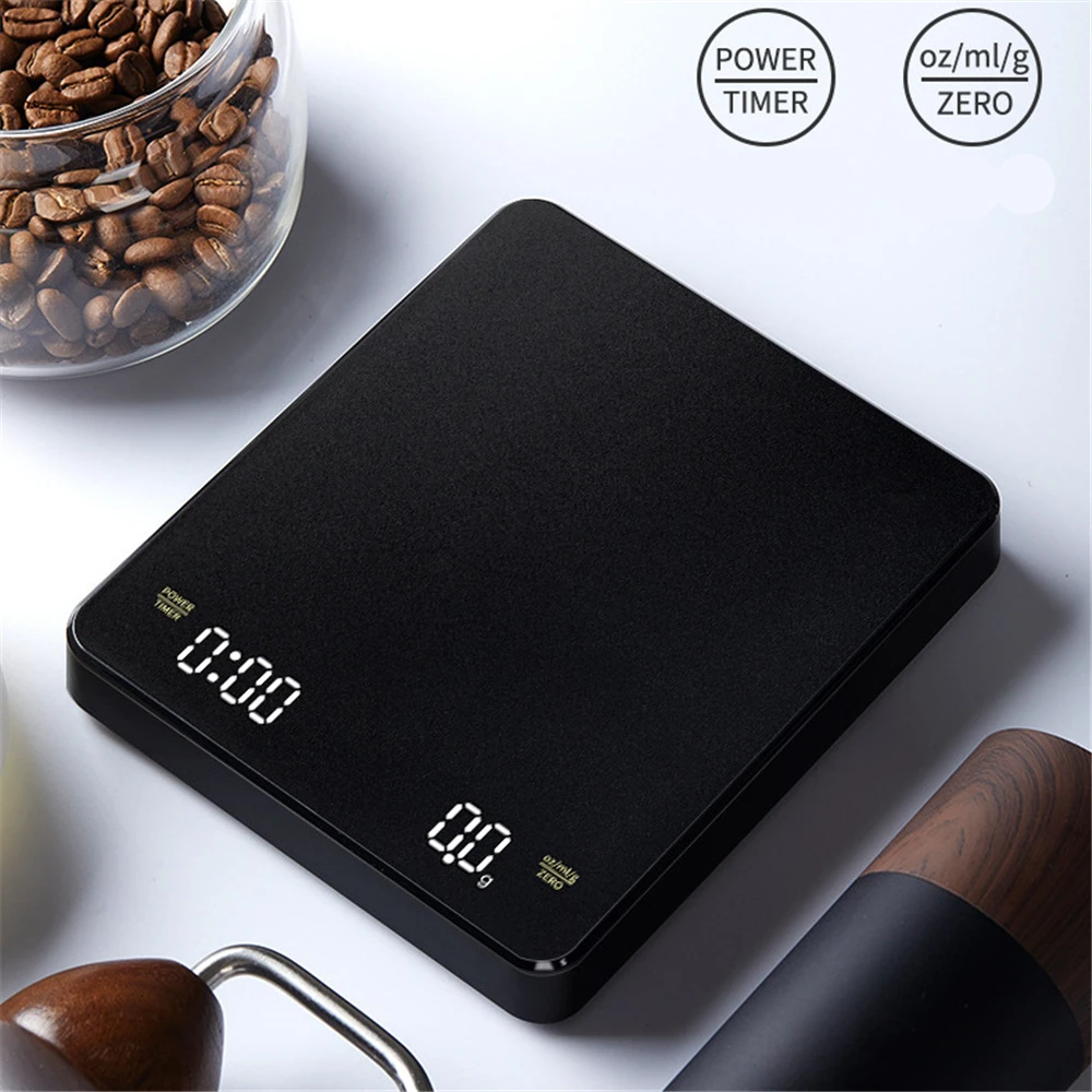 

Kitchen Scale Precision Electronic Scale with Timer LED Digital Scale Smart Coffee Scale Household Food Scale with Pad 3KG/0.1g