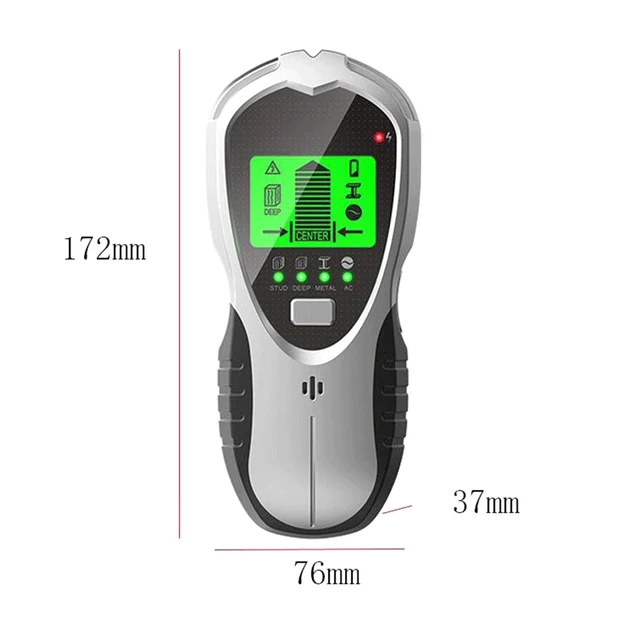 Detector de Pared Multifuncional Digital de Metales, Madera, Cables,  Tuberias. Pantalla LCD.