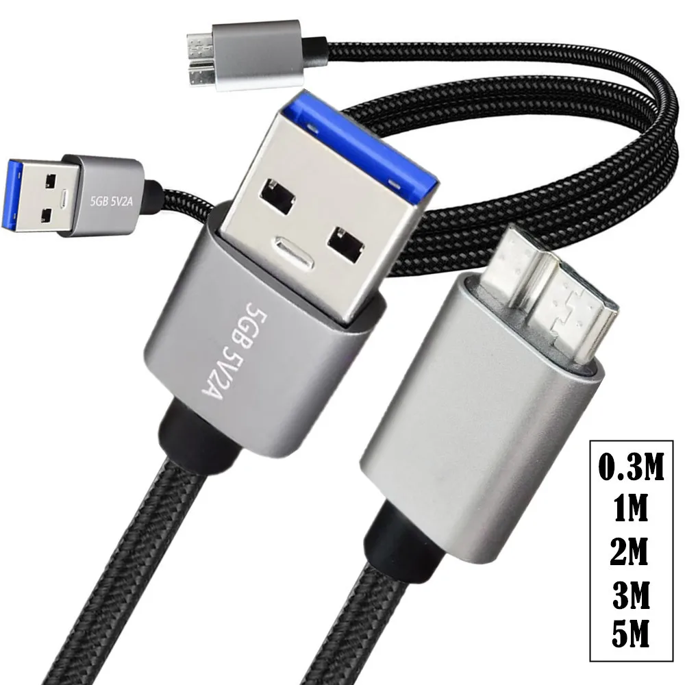 Кабель Micro USB 3,0, кабель USB 3,0 типа А папа к Micro B, шнур, совместимый с жестким диском камеры Samsung Galaxy S5 Note 3 и многими другими