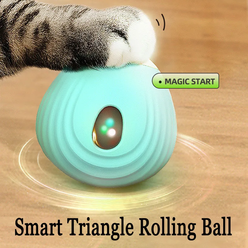 TriangleCatRollingBallInteractiveCatToySelfmovingKittenBall