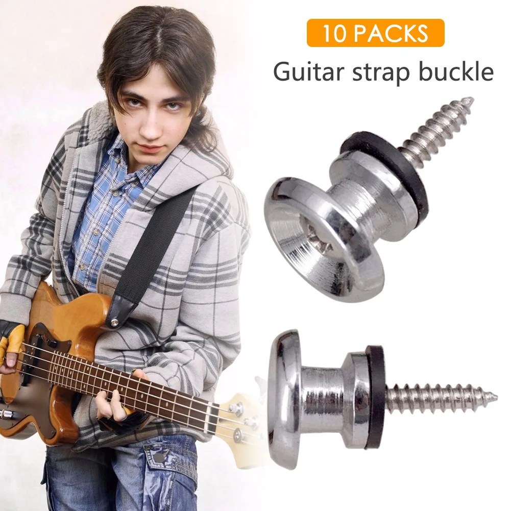 GALPADA 5pcs Guitar Strap Locks Metal Strap Buttons For Acoustic Electric Guitar Replacement