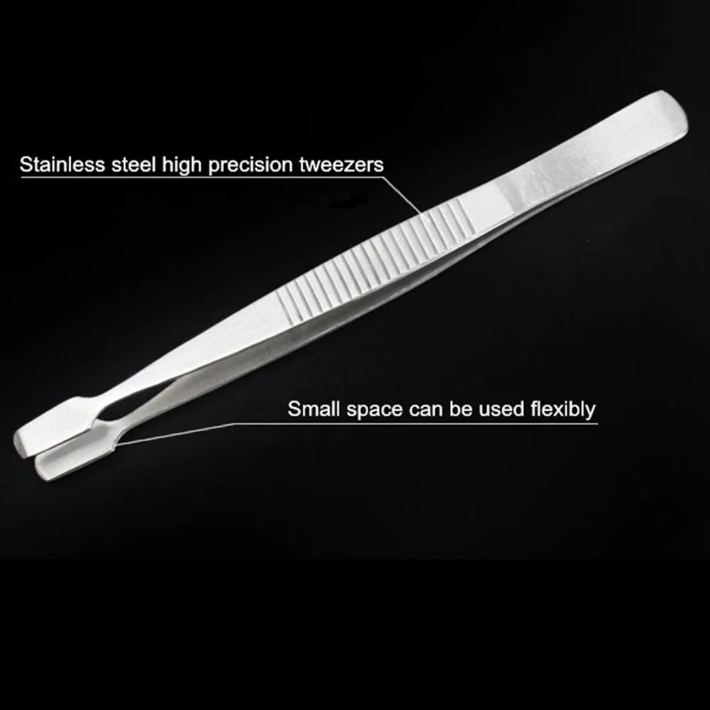 Tweezers Kit Stainless Steel Precision Tweezers Thickened Straight Bent Clip Tool For Electronics Repair Soldering Crafting 4PCS