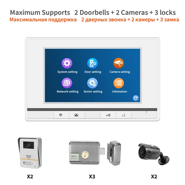 HomeFong video portero con camara wifi,portero automático  telefonillo,sistema de acceso de seguridad para el hogar, funciona con  Alexa, cámara de