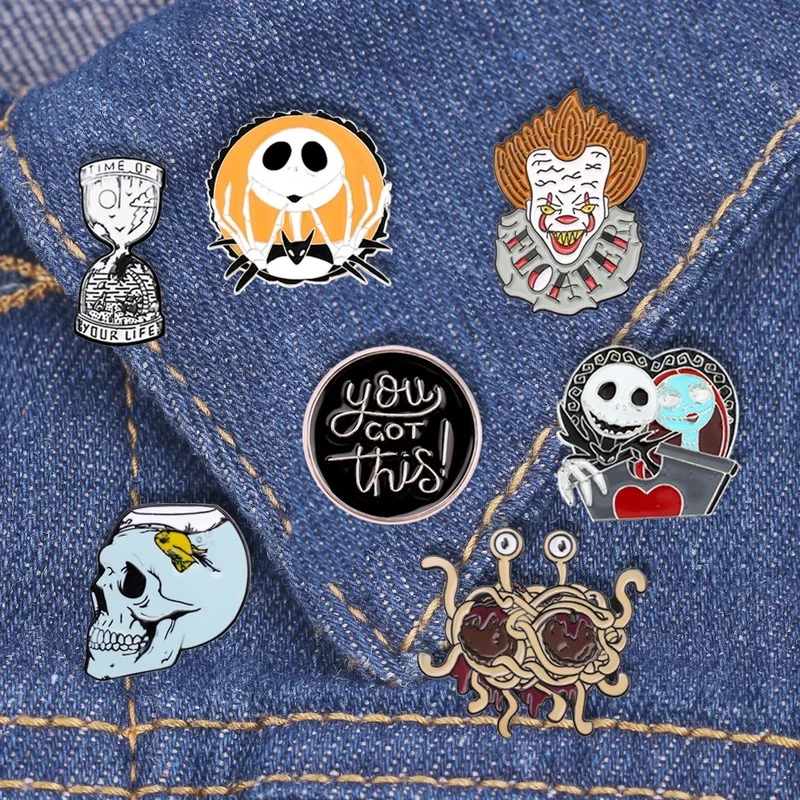 Jack Skellington Distintivi Smaltati The Nightmare Before Christmas Zero Pumpkin King Halloween Movie Jewelry Spille Da Bavero