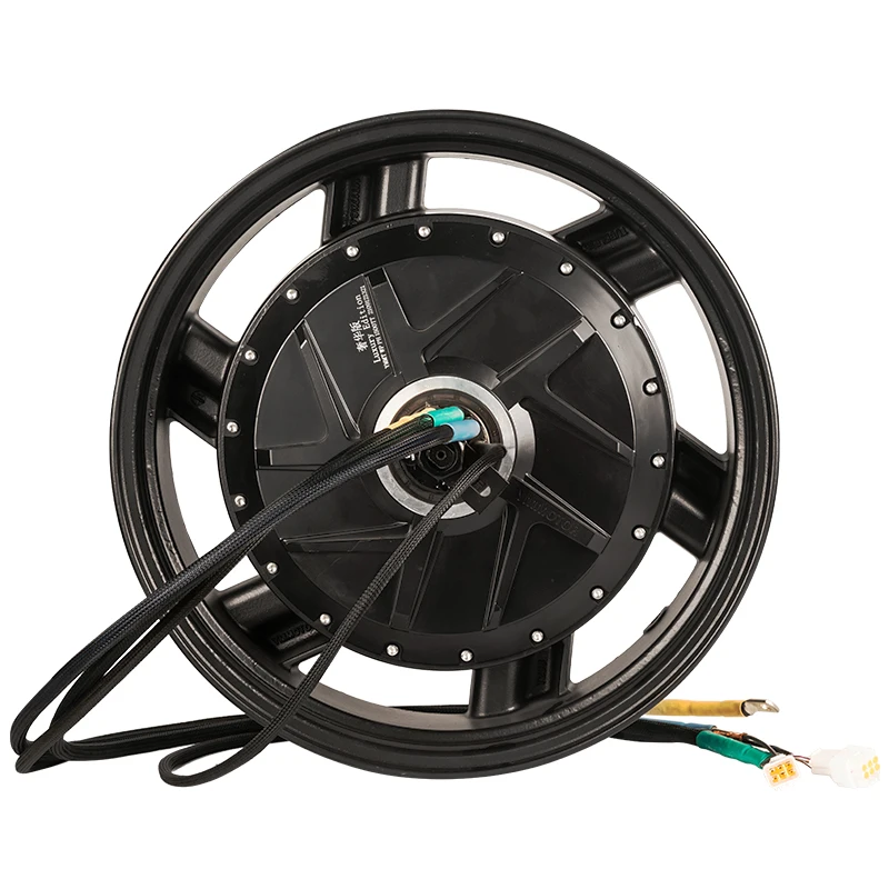 YMMOTOR High Speed 150KMH 17x6.0" WP 70H Rated 15KW Racing Motorcycle BLDC Wheel Hub Motor