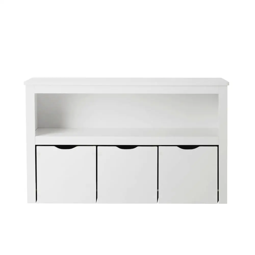 Kids Toy Storage Cabinet with Rolling Bins Toy Organizer Home Office Playroom Storage Solution Safe Rounded Corners 4