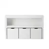 Kids Toy Storage Cabinet with Rolling Bins Toy Organizer Home Office Playroom Storage Solution Safe Rounded Corners 4