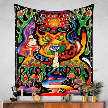 Tapisserie murale psychédélique plus lente pour chambre à coucher, tapis de décoration, tapisseries verticales, œil trippy coloré, esthétique 1
