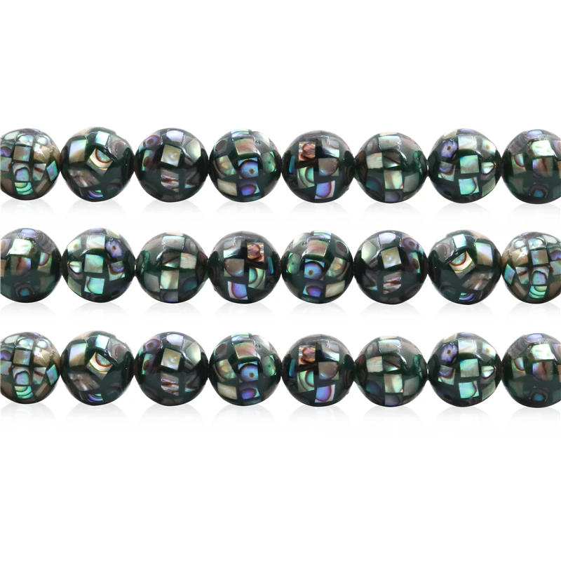 

Natural Abalone Shell Colorful Round Beads 8 10 12 14 16MM For DIY Jewelry Making Bracelet Necklace Accessories