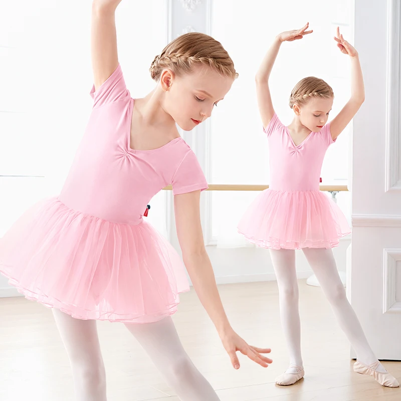 Girls Dance Costumes Ballet Leotards Kids Dance Bodysuits Tutu Dress Bubble Skirts Child Birthday Gymnastics