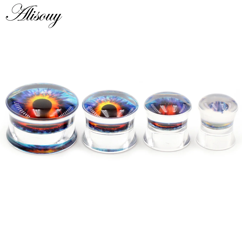 Piercing jewelry 2pcs transparent round acrylic eyeball ear gauges tunnels plugs flesh stretcher expander earrings piercing body jewelry