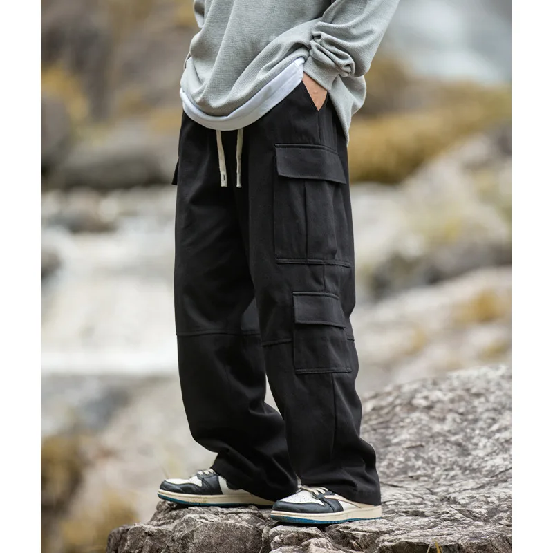 Mountain style three-dimensional pocket work casual pants loose stitching outdoor joggers cargo pants men