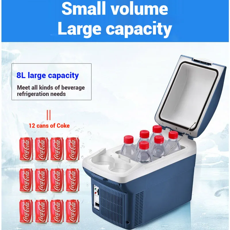2026 6L 8L Small Car Refrigerator for Home And Camping Summer Cool/Frozen Drinks 12V Car/24V Truck Universal Portable Fridge 6