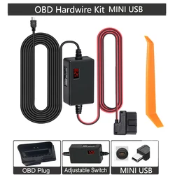 Universal Dash Cam Hardwire Power Cable with Low Voltage Protection, 10ft (MINI USB)