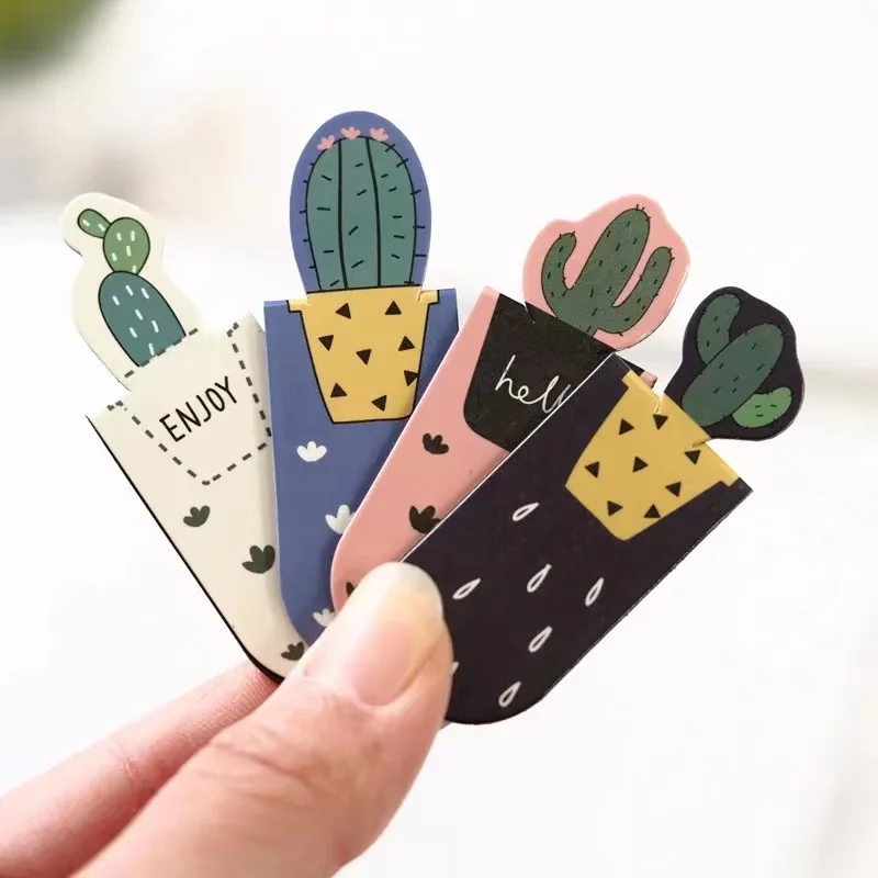 3 Pcs Fresh Cactus Succulent Plants Magnetic Bookmarks Books Marker Of Page Student Stationery School Office Supply,magnetic bookmark,bookmarks stationery supplies