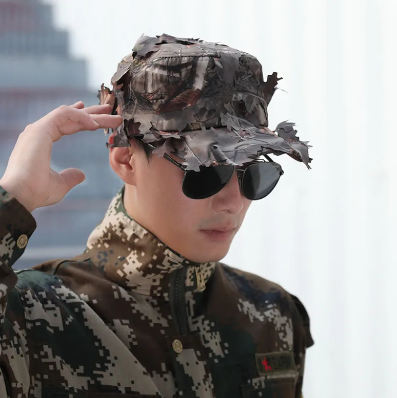 Outdoor Hunting Camouflage Maple Leaf Training Cap,Sniper Playerunknown's Battlegrounds Game Baseball Hat