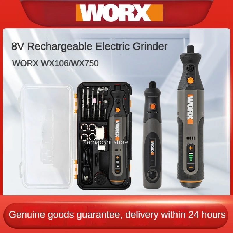 Вращающиеся инструменты Worx 8 В, зарядное устройство USB, электрическая беспроводная дрель, гравировка, шлифовка, полировка, переменная скорость, беспроводные электроинструменты «сделай сам»