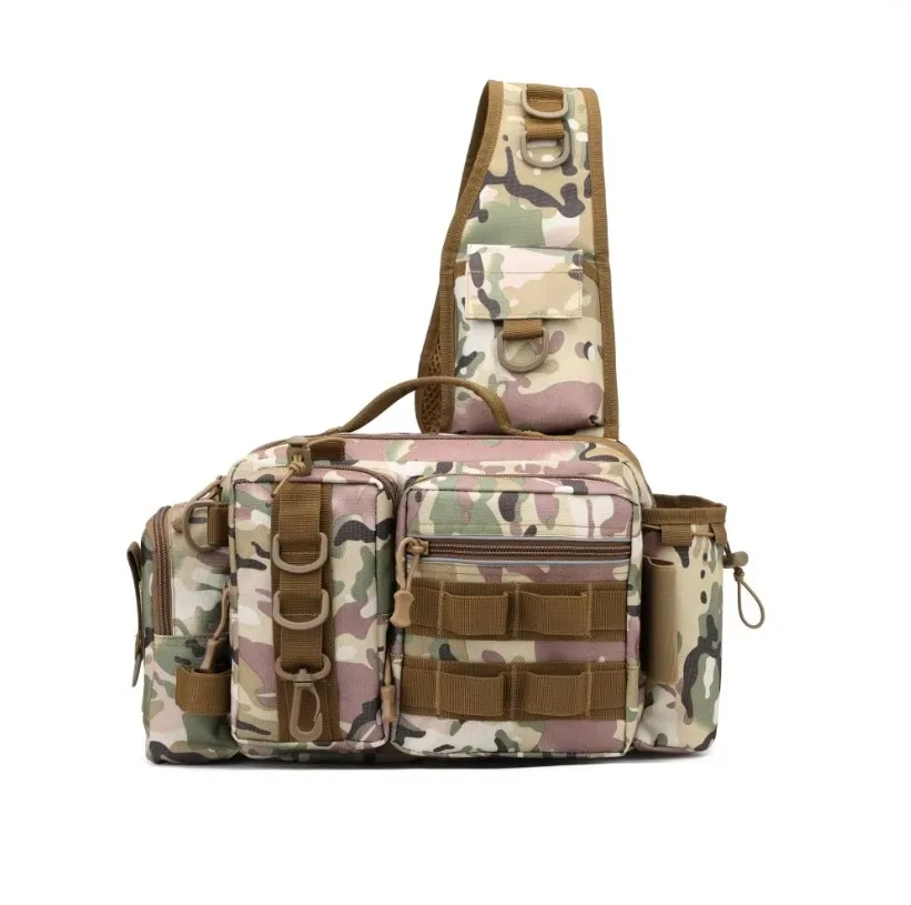 Angelgerät-Rucksack, Angel-Gürteltasche, Umhängetasche, Angelgerät-Box, Organizer mit Ruten- und Ausrüstungshalter, ideal zum Angeln – Detail 10