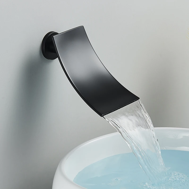 Bathtub Wall Mounted Faucet Set Bathroom Shower Faucet Waterfall Outlet Cold And Hot Mixing Mixer With Bath Tub Spout 2