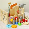 Children's Wooden Maintenance Toolbox Twist Screw Removal Nut Portable Panel Bar Baby Educational Toys for Boys 1
