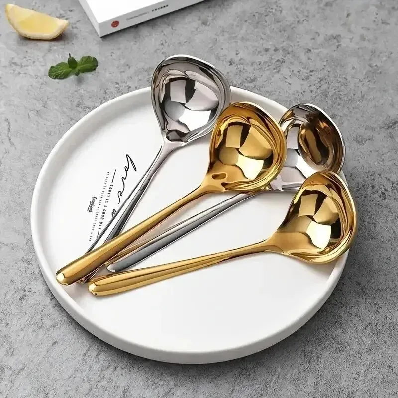 Stainless Steel Spoon Big Head Round Household Hotel