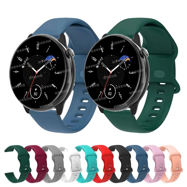 Comprar Correa de silicona para reloj Amazfit Amazfit GTR Mini Bip 5 GTS 4  Bip 3 Pro, repuesto de pulsera de 22mm