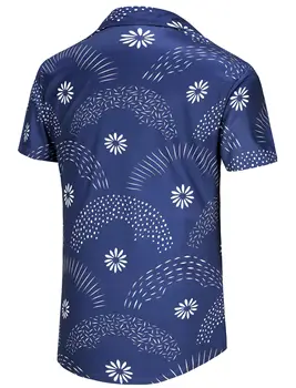 KYKU Men's Casual Button-Down Shirts Hawaiian Shirt Short Sleeve Beach Clothes with Pockets 2