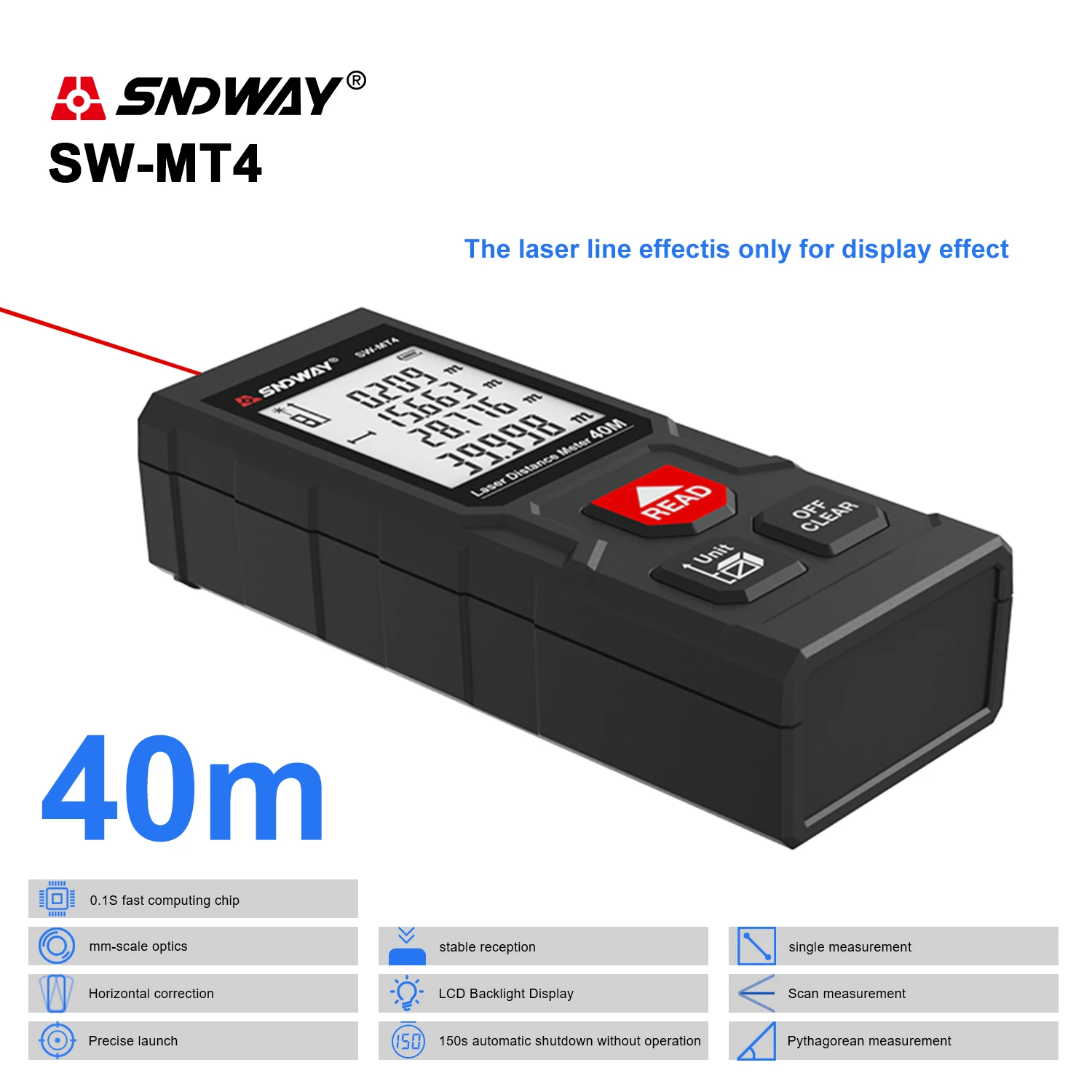 

SNDWAY NEW Rangefinder Laser Distance Meter Laser Range Finder Measure Trena Digital Laser Tape Range Finder Range Finder Ruler